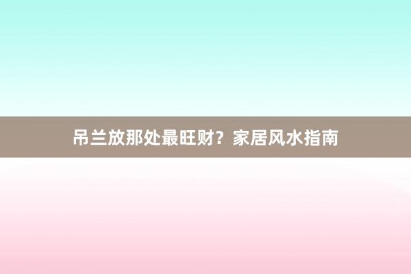 吊兰放那处最旺财？家居风水指南